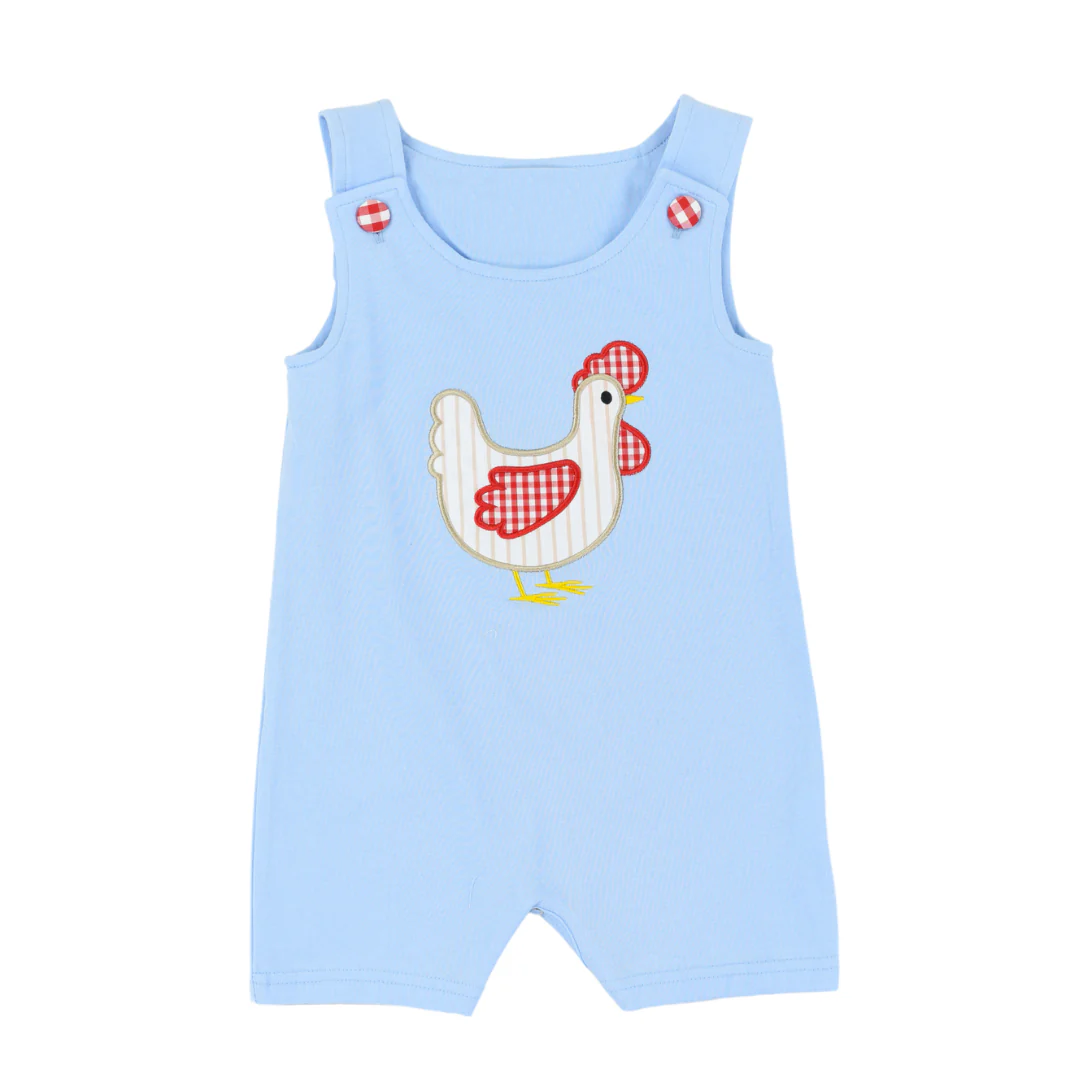 SR2185 Baby Infant Boys Chicken Short Sleeve Blue Rompers preorder