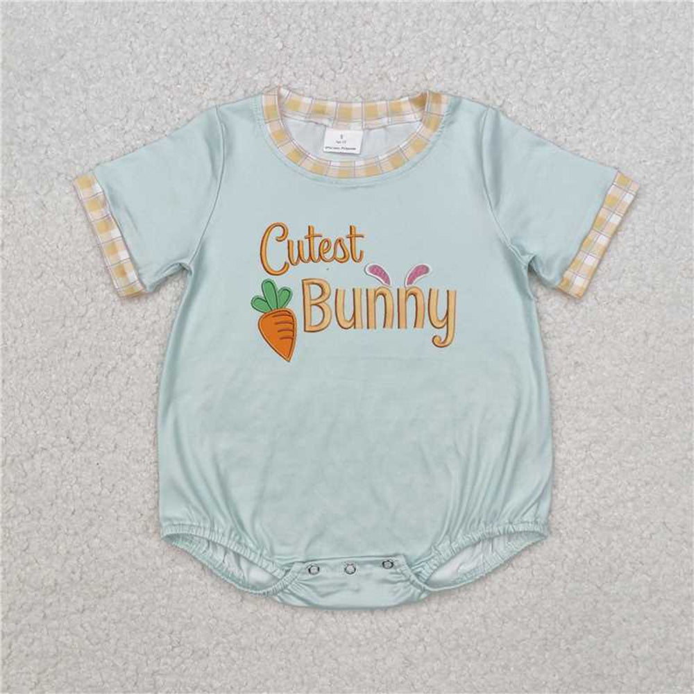 SR2198 RTS NO MOQ Cutest bunny carrot baby boy Easter romper