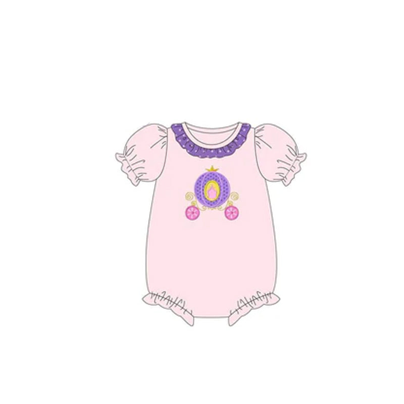 SR2222 Baby girls clothes purple flying sleeve Romper