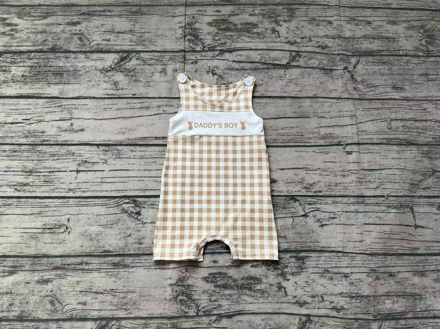 SR2299 pre-order baby boys clothes DADDY BOY deer vest Romper