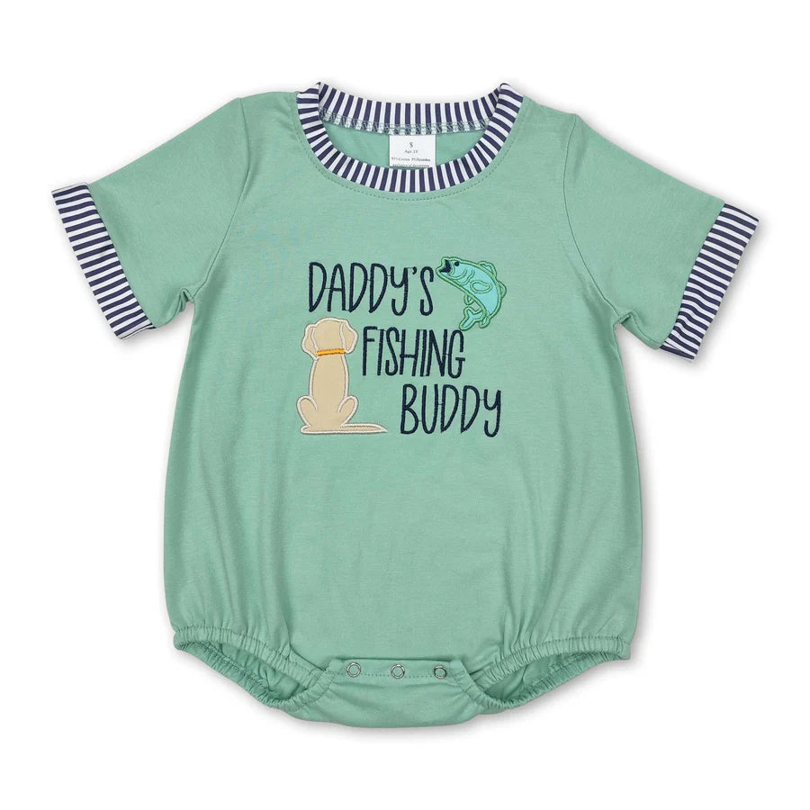 RTS Sibling Daddy's fishing buddy top stripe shorts boys clothes