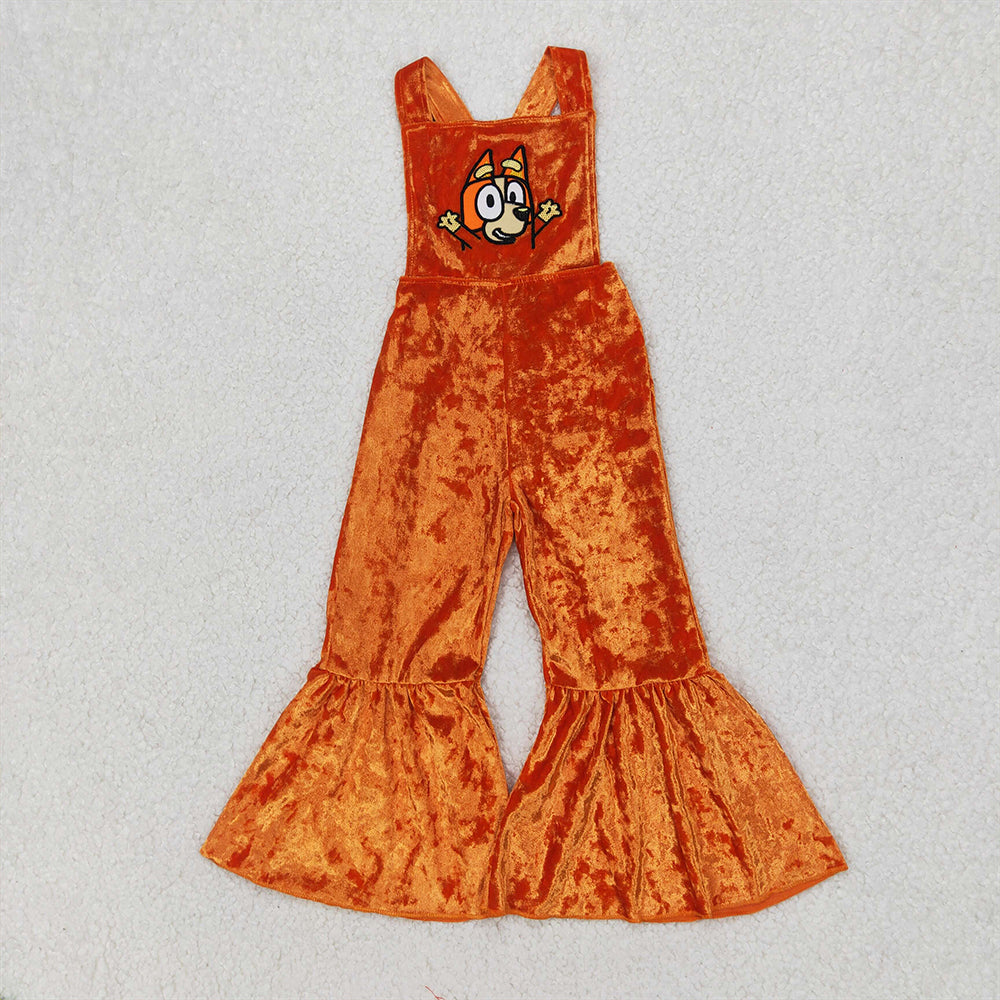 4.07 SR2444 RTS NO MOQ Baby Girls Summer Jumpsuits Straps yellow dog velvet baby girls jumpsuit