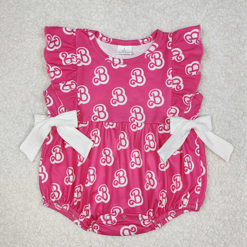12.13 RTS Sibling Baby Girls Doll B Bows Rompers Dresses