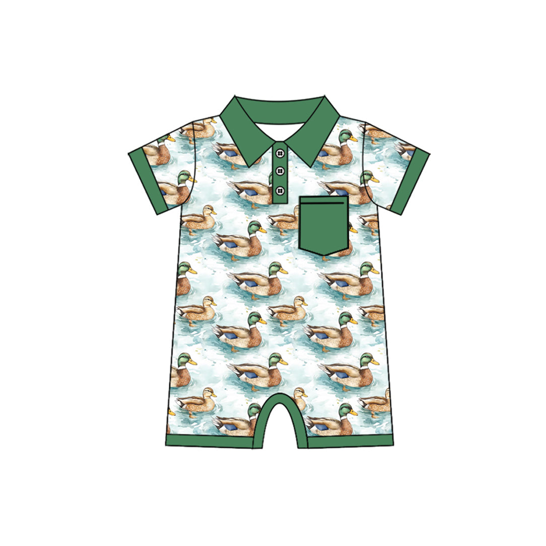 Sleeveless duck pocket top shorts kids boys clothes