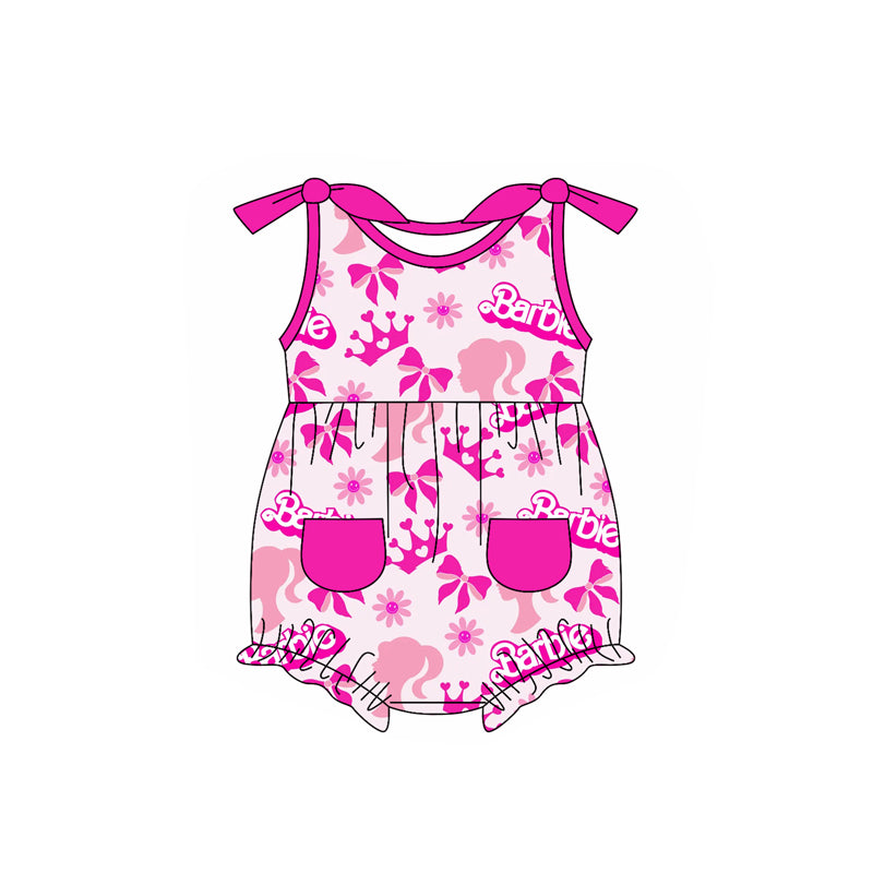 Sleeveless floral bow tunic ruffle shorts party girls clothes