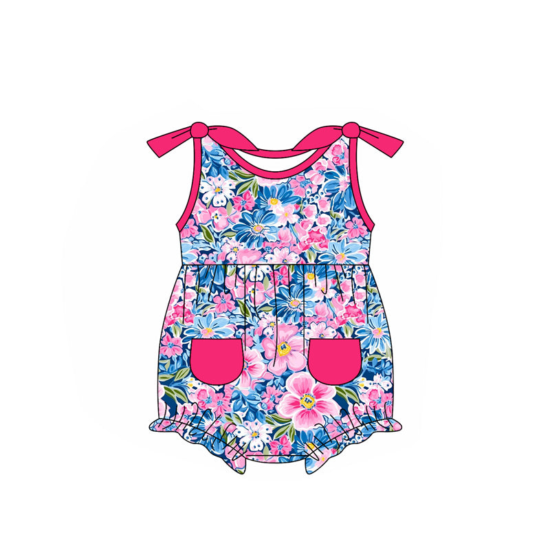 Sleeveless floral tunic ruffle shorts girls clothes
