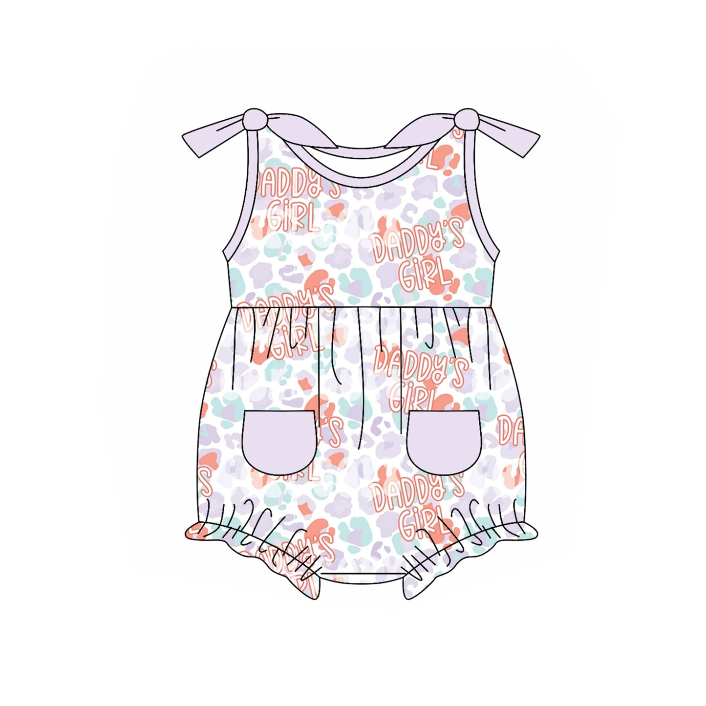 Lavender leopard daddy's girl tunic shorts girls clothes