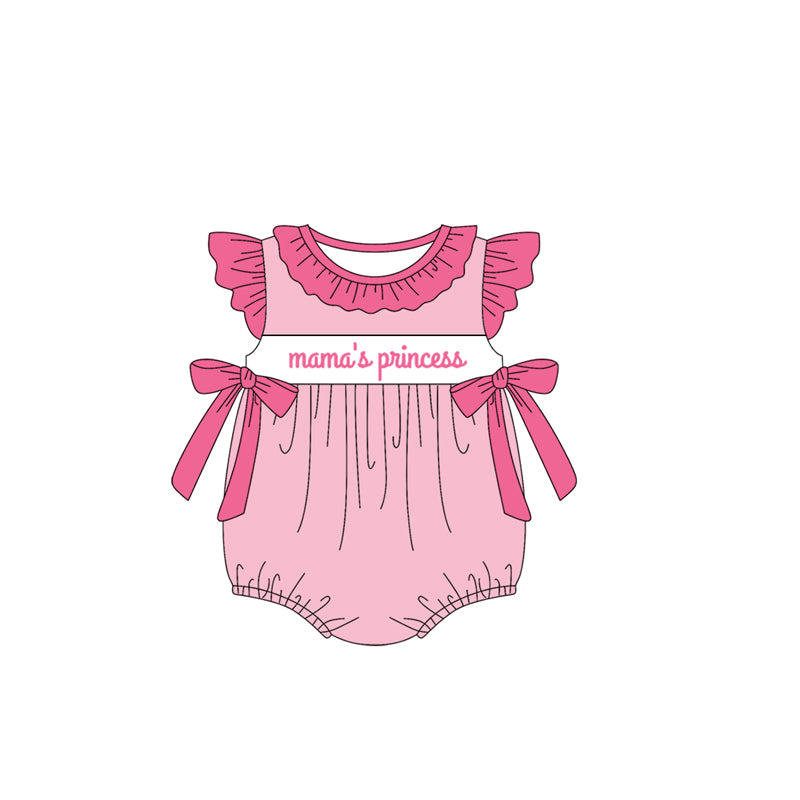 Pink flutter sleeves mama's princess tunic shorts girls clothes