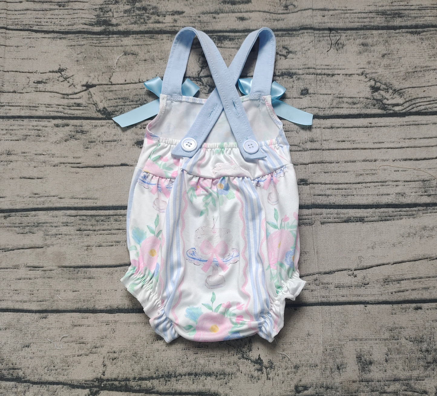 SR2698Adorable Baby Girls' Rompers with Flowers, Cakes, Straps and Bows