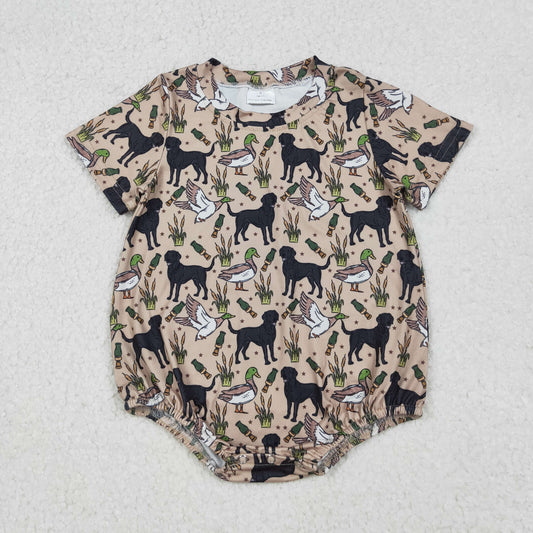 10.10 RTS NO MOQ (In stock)SR2725 Baby Boys Summer Rompers Baby Infant Boys Dog Duck Calls Hunting Rompers