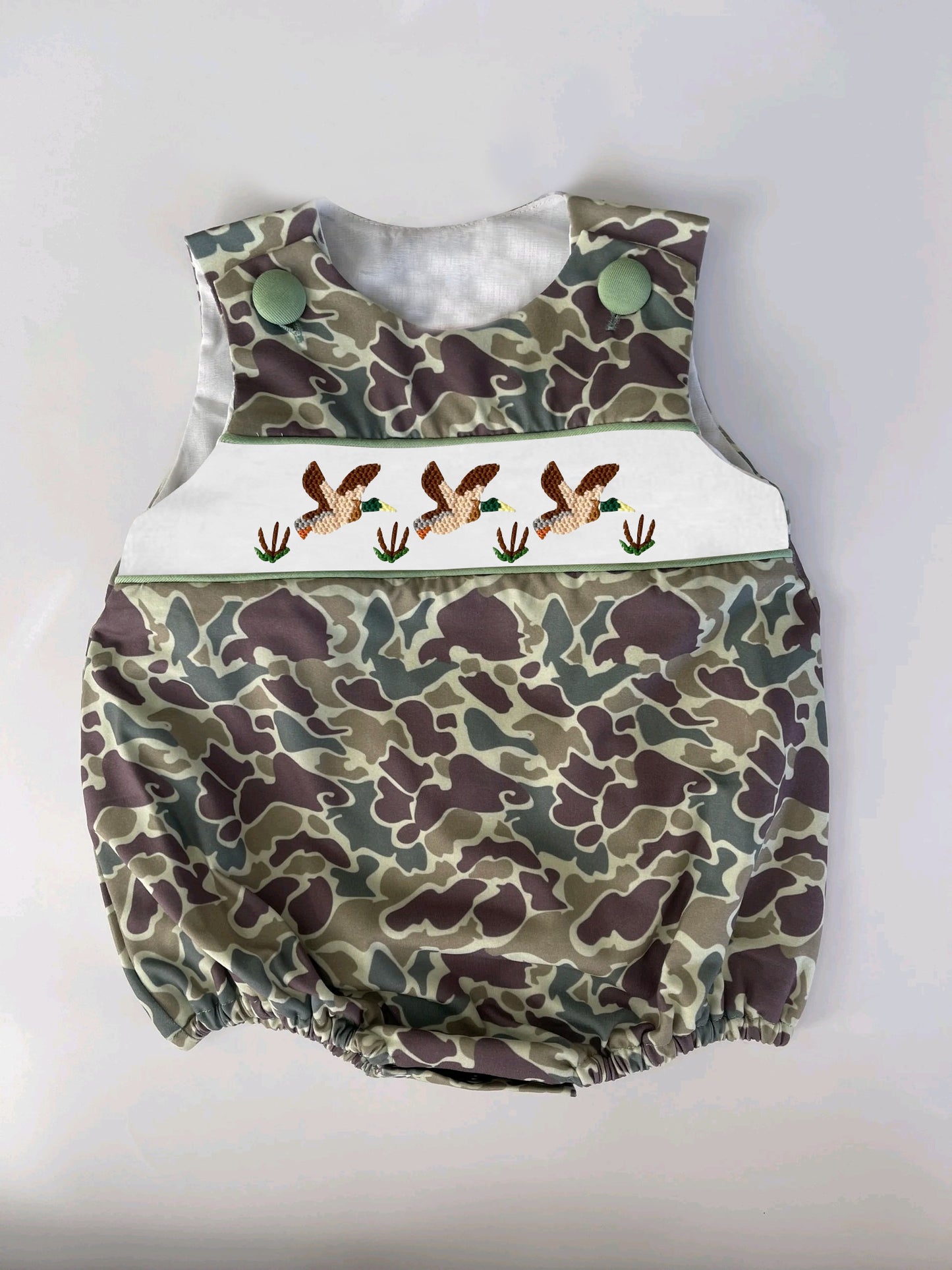 SR2776Sleeveless duck camo baby boy summer romper