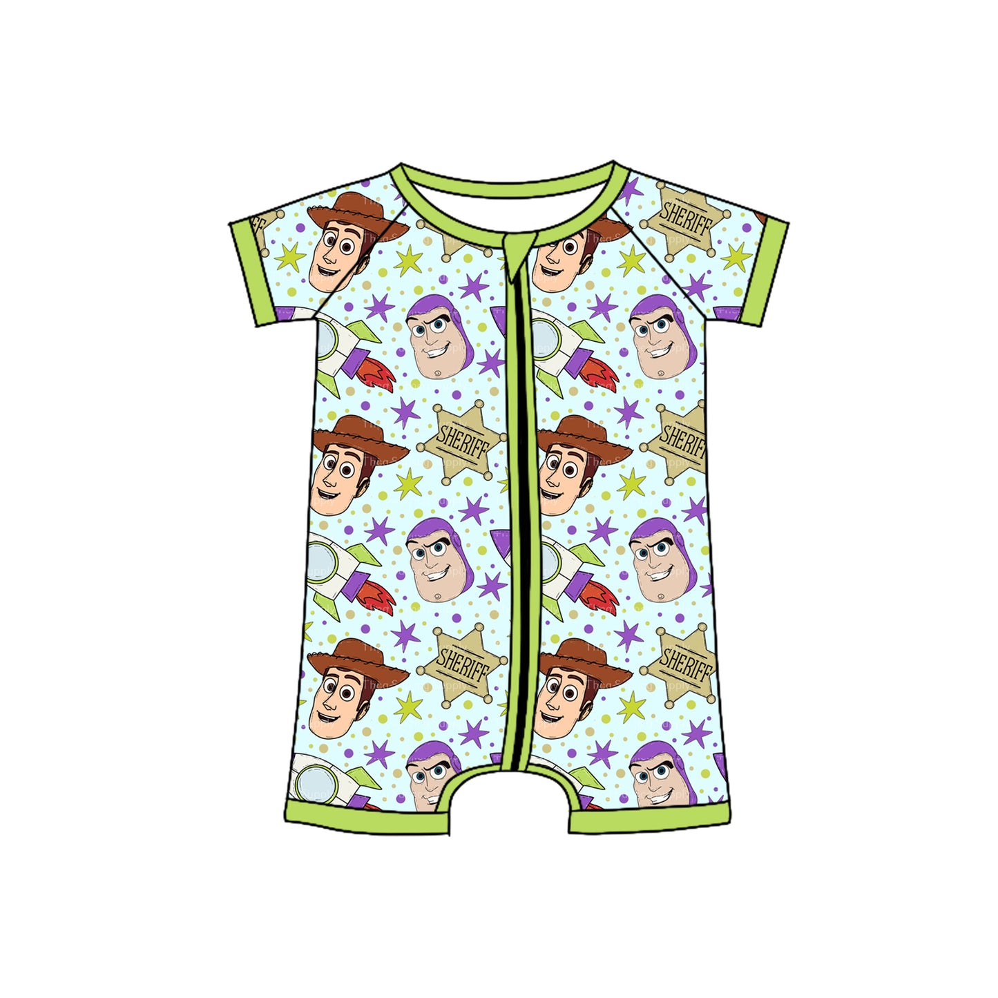 Cute Green Short-Sleeved Pocket Top and Shorts Combo for Kids Boys with Toy Surprises