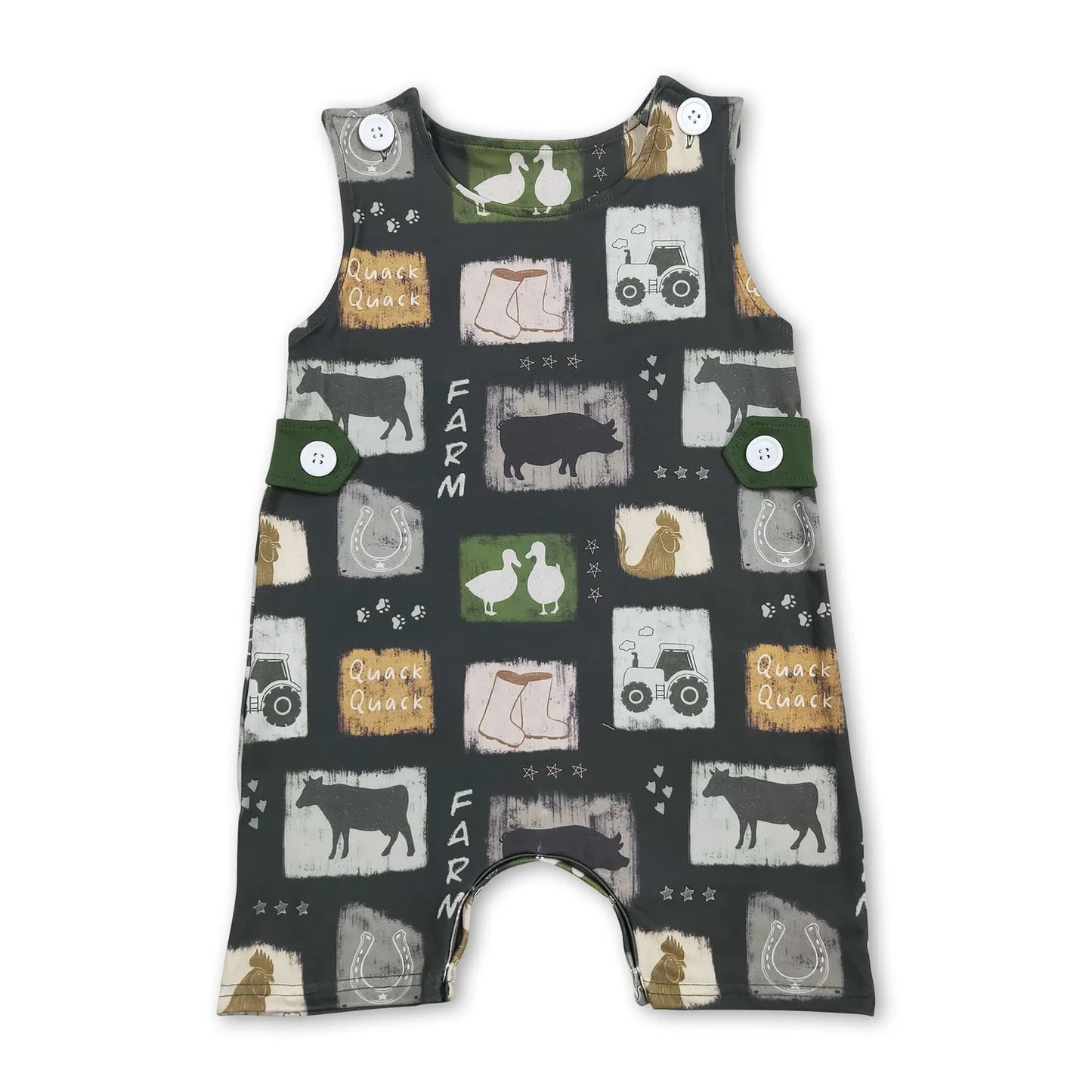 10.15 RTS Sibling Baby Boys Western Cow Farm Rompers Outfits Sets