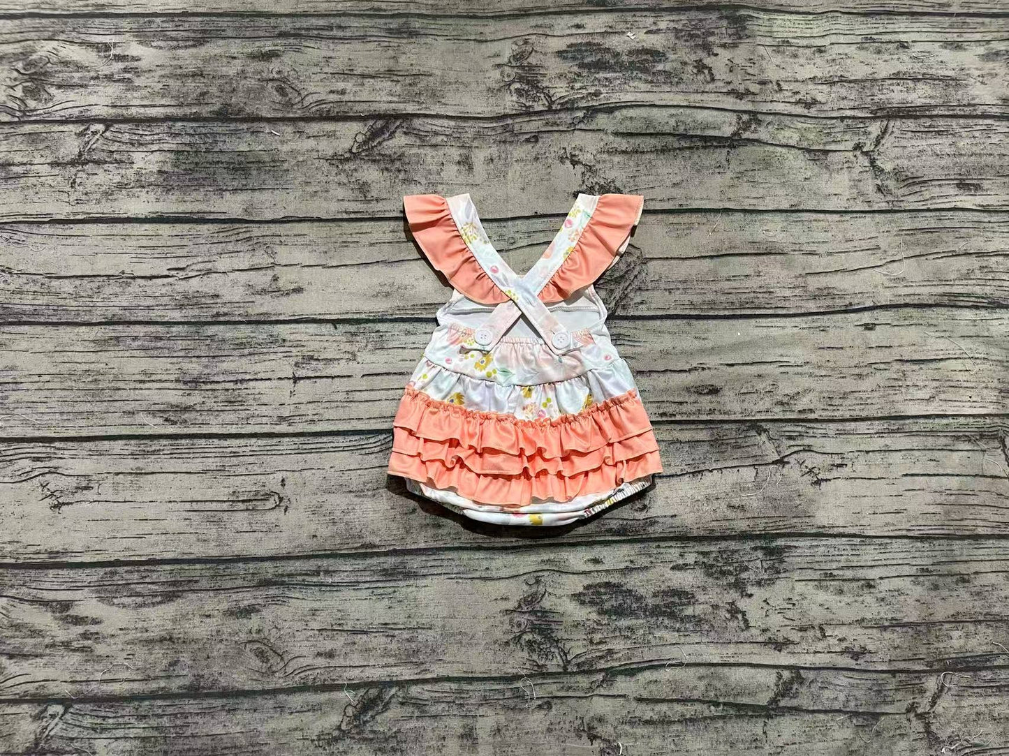SR2948 Sample 10days Arrived RTS I love Mom floral ruffle baby girls summer romper