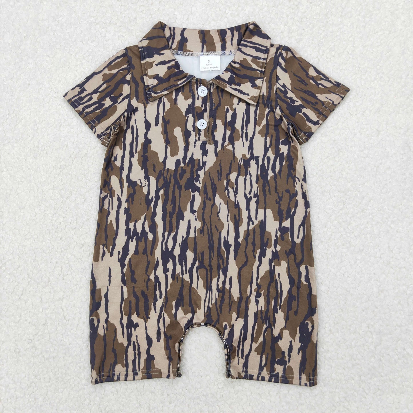USA Shop (in stock) SR2976 RTS NO MOQ Baby Boys Summer Romper Baby Boys Bottomland Camouflage Short Sleeve Polo Shirt Romper