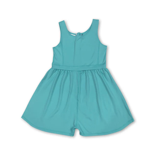 RTS Sibling Sleeveless dark peach kids girls active wear jumpsuit