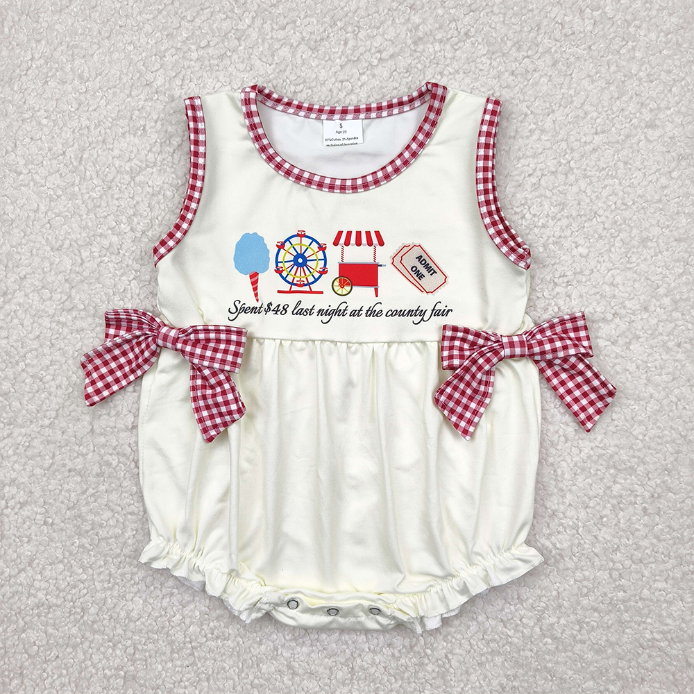 7.19 SR3037 RTS NO MOQ Baby Girls Summer Rompers baby girl clothes sleeveless romper