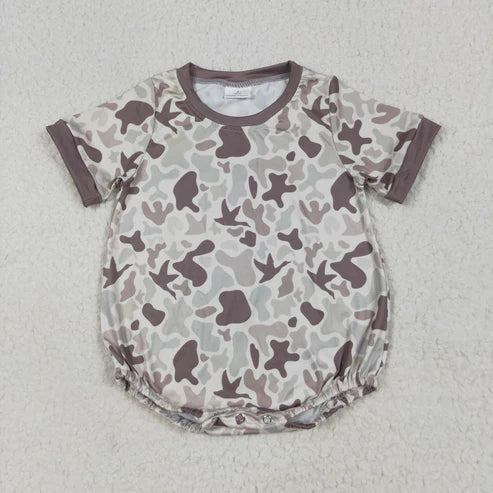9.25 RTS Sibling Baby Boys Short Sleeves Western Camo Rompers