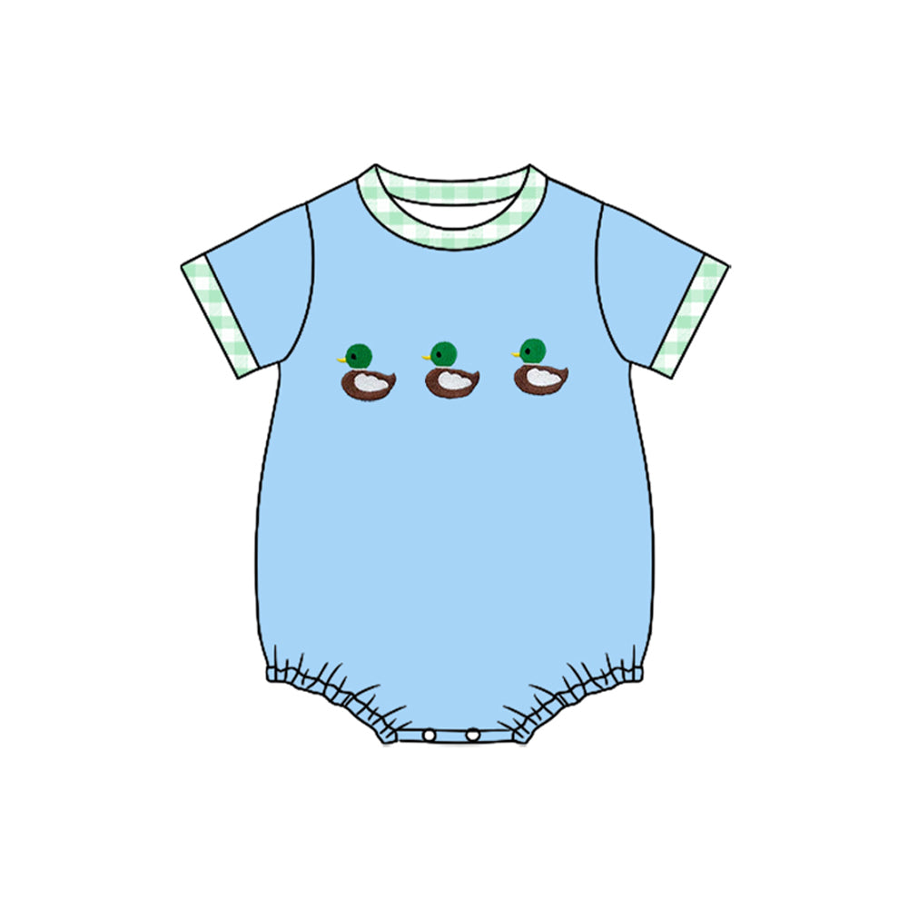 10.3 SR3267 Pre order No Moq Baby Boys Short Sleeve Ducks Rompers