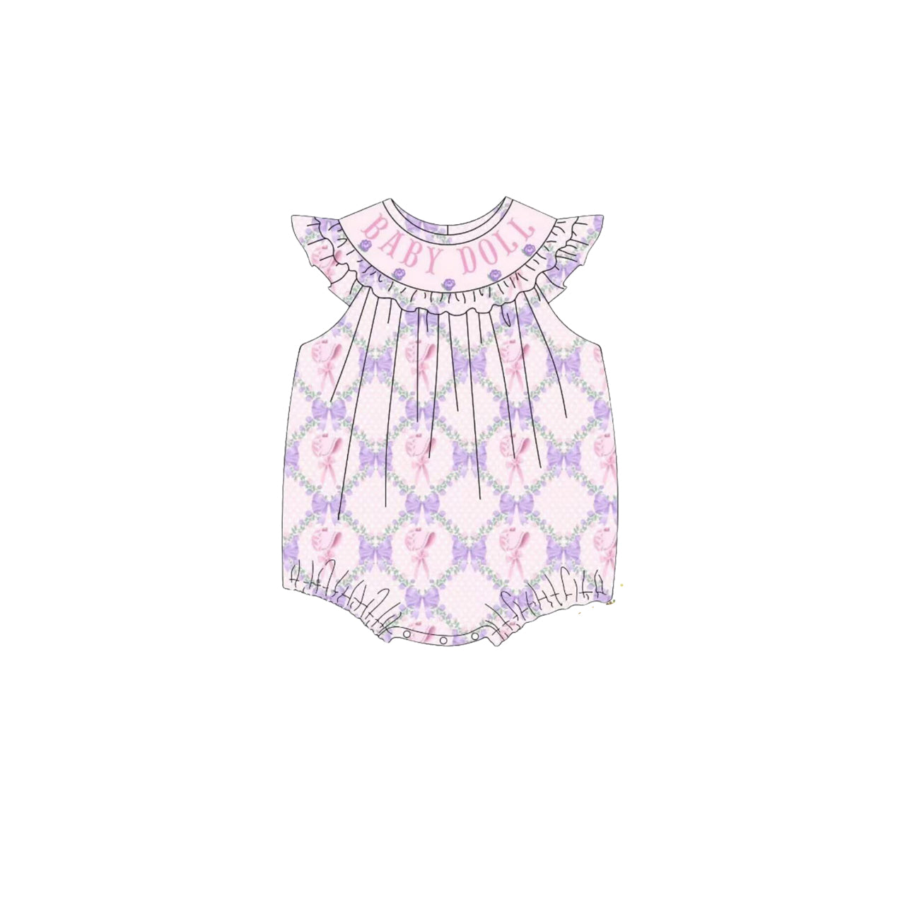 10.11 SR3292 Pre order No Moq Baby Girls Baby Doll Bows Flowers Checked Ruffle Rompers