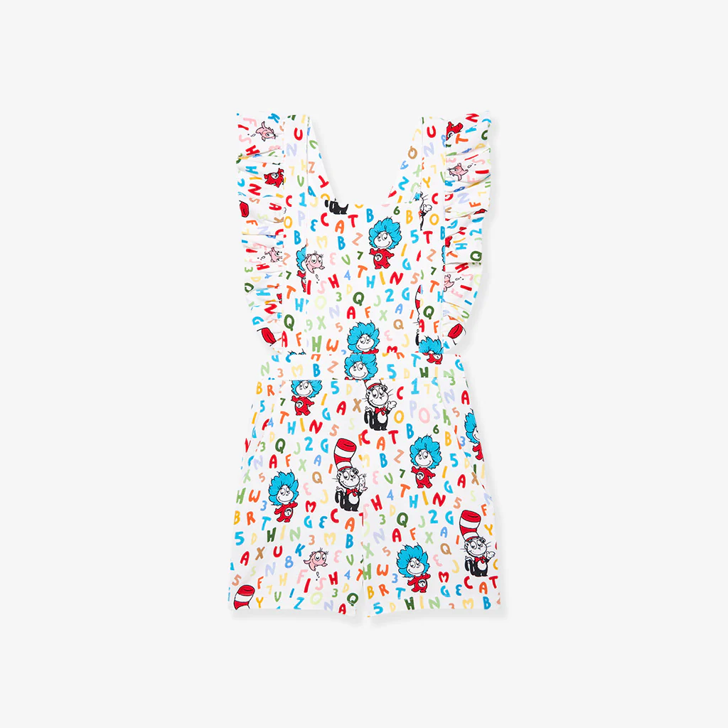 10.28 SR3415 Pre Order No moq Baby Girls Flutter Sleeve Mr Reading Pockets Jumpsuits