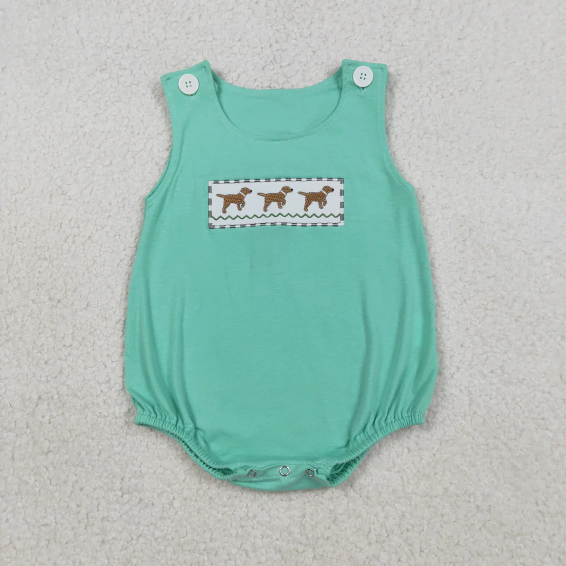 1.21 RTS Sibling Baby Boys Embroidery Dogs Top Pockets Stripe Shorts Hunting Clothes Set Rompers