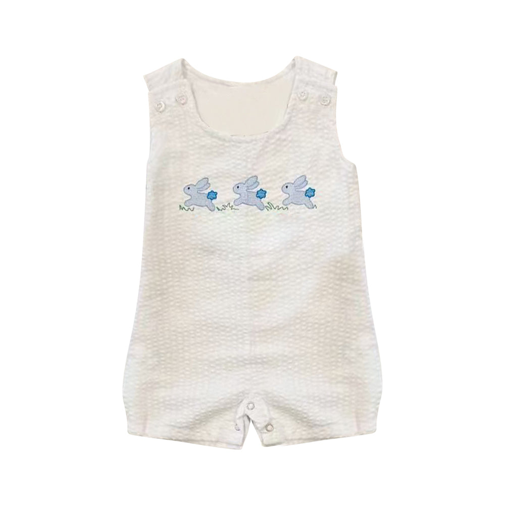 11.21 SR3610 Pre Order No moq Baby Boys Sleeveless Rabbits Easter Rompers