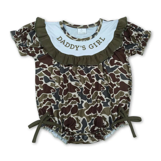 RTS Sibling Embroidery Mama's & Daddy's Boys & Girls Southern Camo Rompers