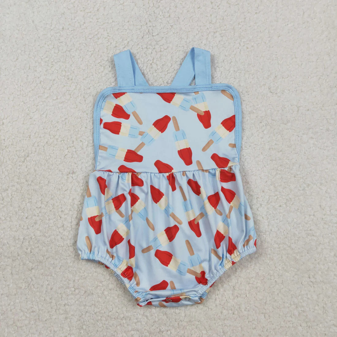 1.27 RTS Sibling Baby Boys Popsicle Shirt Top Pockets Short 4th of July Clothes Set Strap Rompers