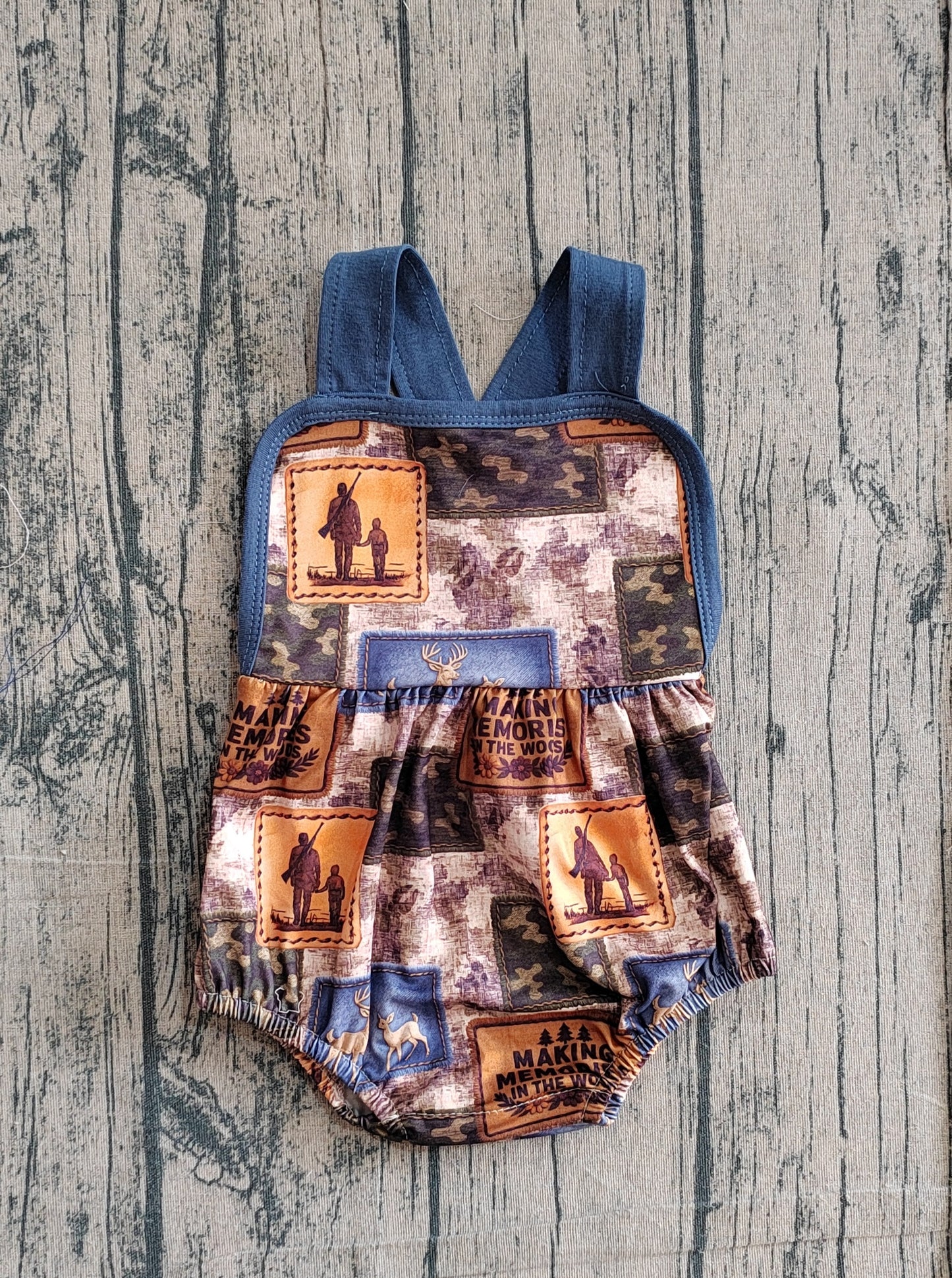 3.11 SR3925 Sample No Moq Baby Girls Summer Fashion Strap Southern Deer Camo Hunting Rompers