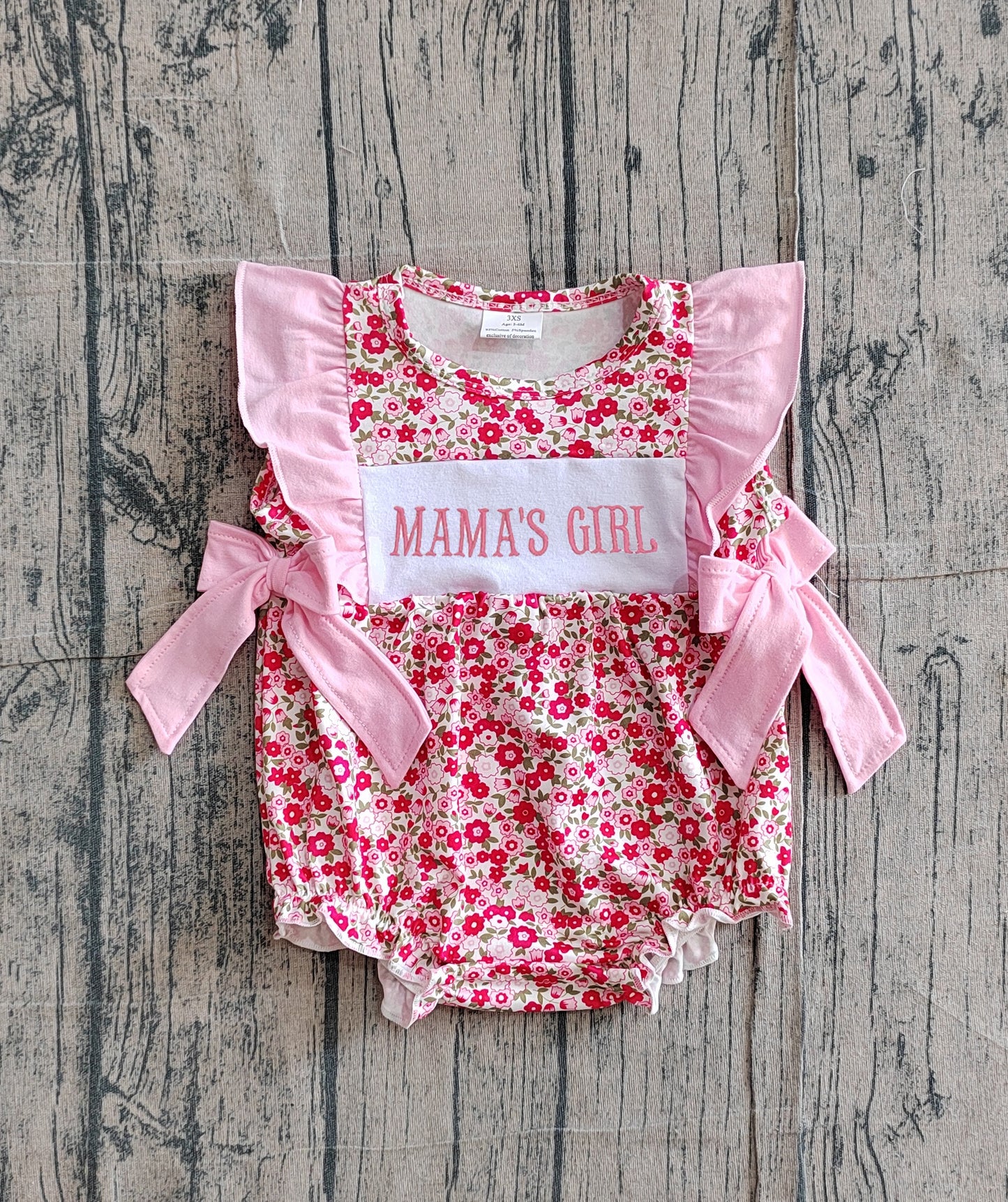 3.11 SR3939 Sample No Moq Baby Girls Summer Fashion Embroidery Mama's Flutter Sleeve Flowers Bows Ruffle Rompers