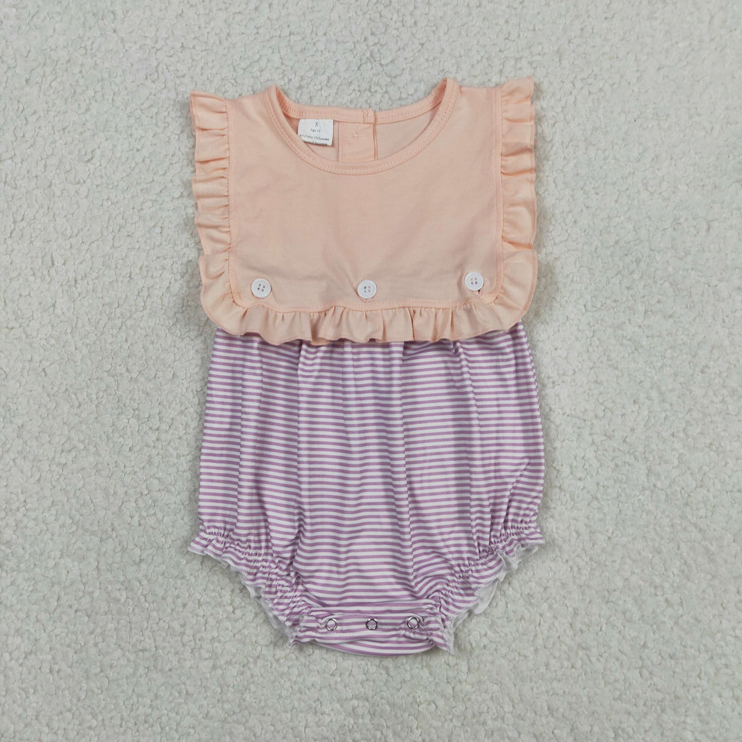 RTS Sibling Sleeveless ruffle stripe kids girls summer dresses and romper