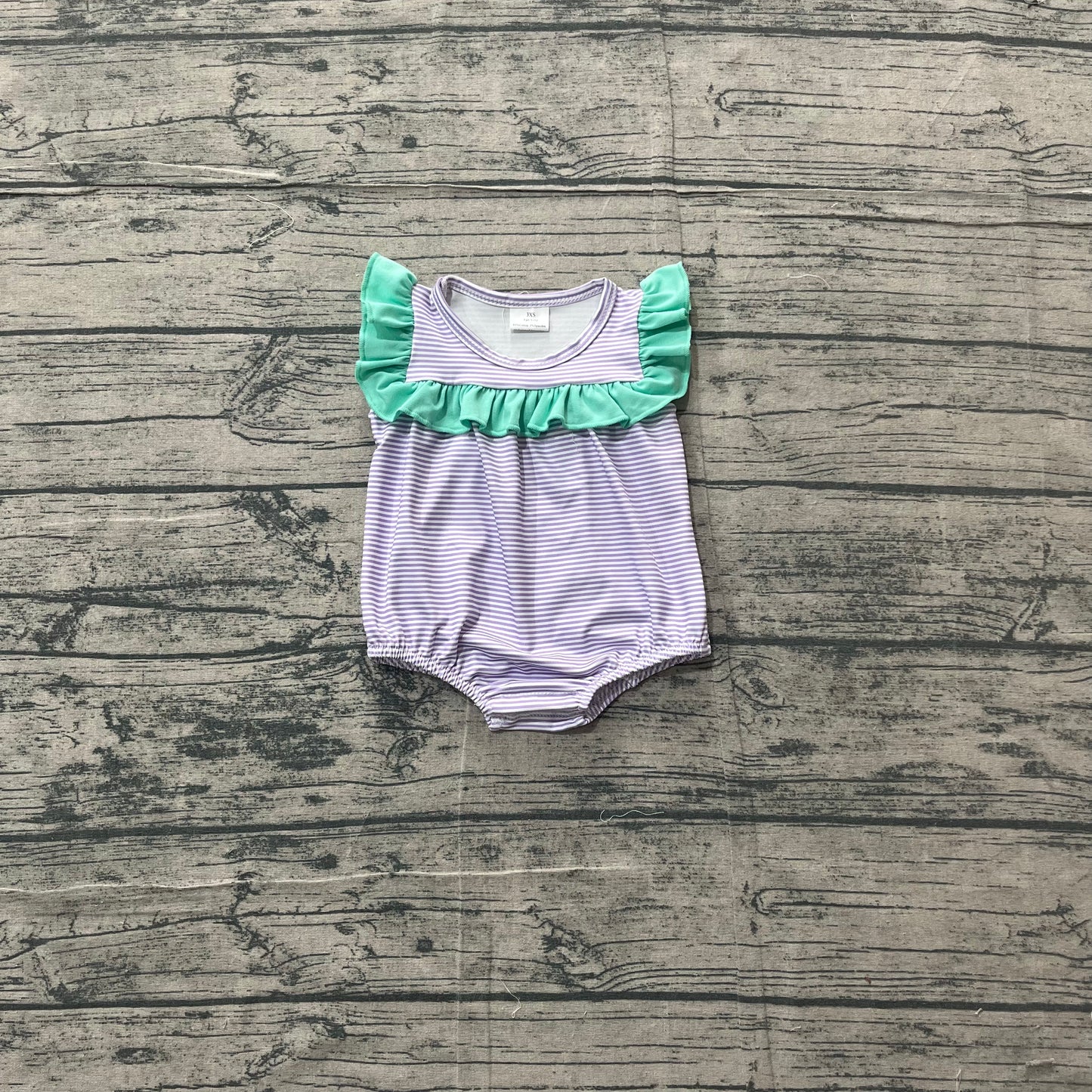 3.18 SR3942 Sample No Moq Baby Girls Summer Fashion Sleeveless Purple Stripe Ruffle Rompers