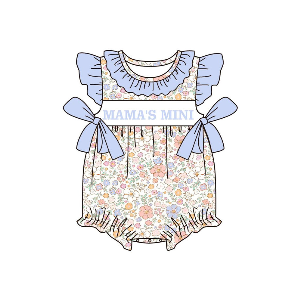 1.14 SR3973 Pre Order No moq Baby Girls Flowers Mama's Mini Ruffle Rompers