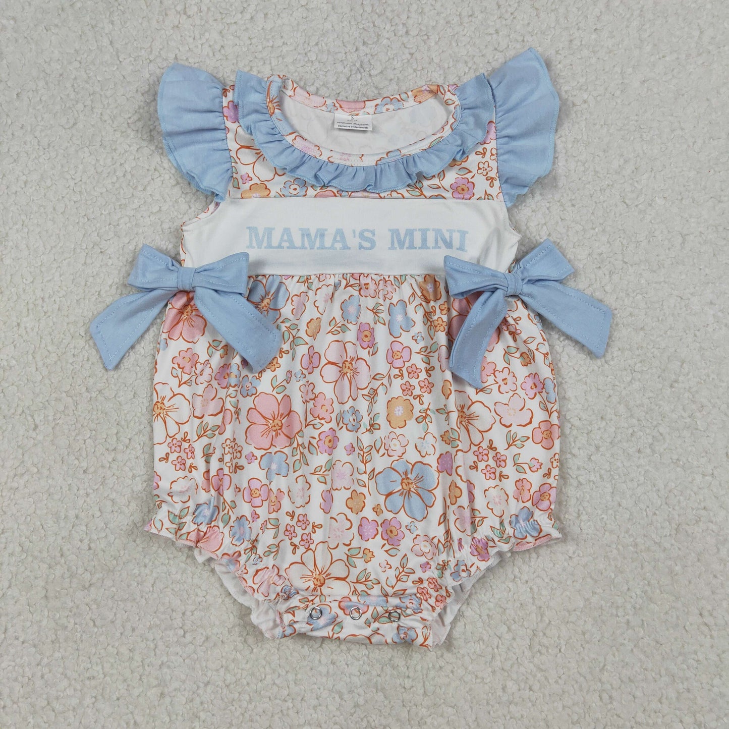 4.7 RTS Sibling Flutter sleeves floral mama's mini kids girls dresses and romper