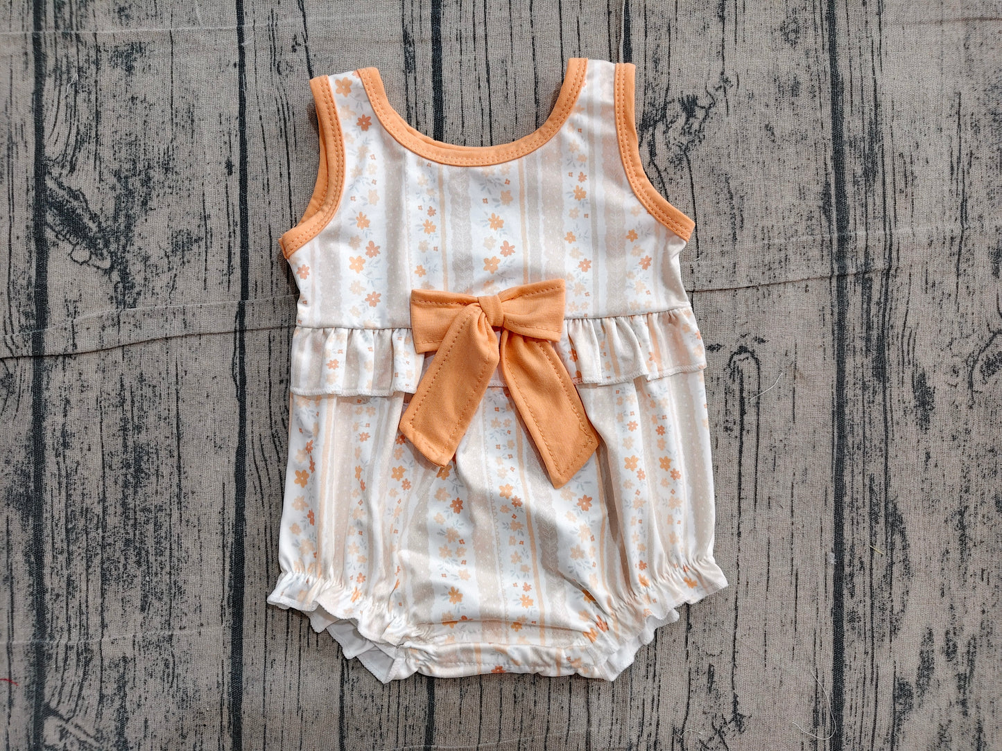 4.10 SR4122 Sample No Moq Baby Girls Sleeveless Colorful Flowers Stripe Ruffle Rompers