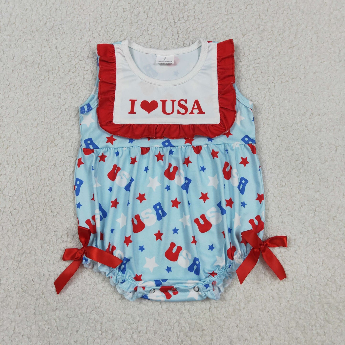 RTS Sibling Short sleeves I love USA top shorts kids 4th of july outfits and romper