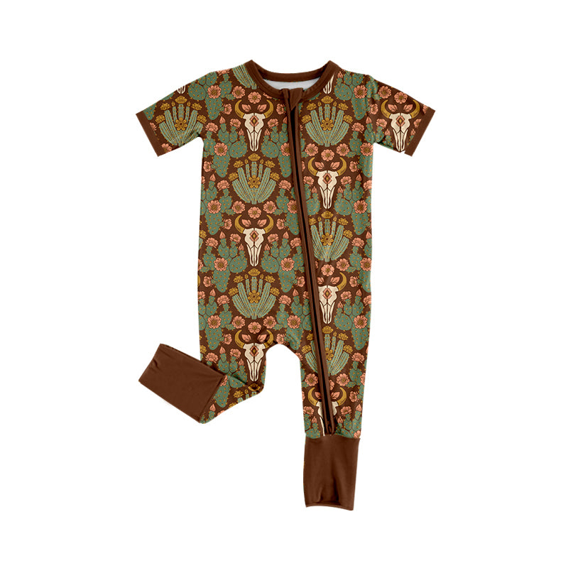 4.15 Pre Order No moq Woodland Baby boys Footed Zip Pajamas