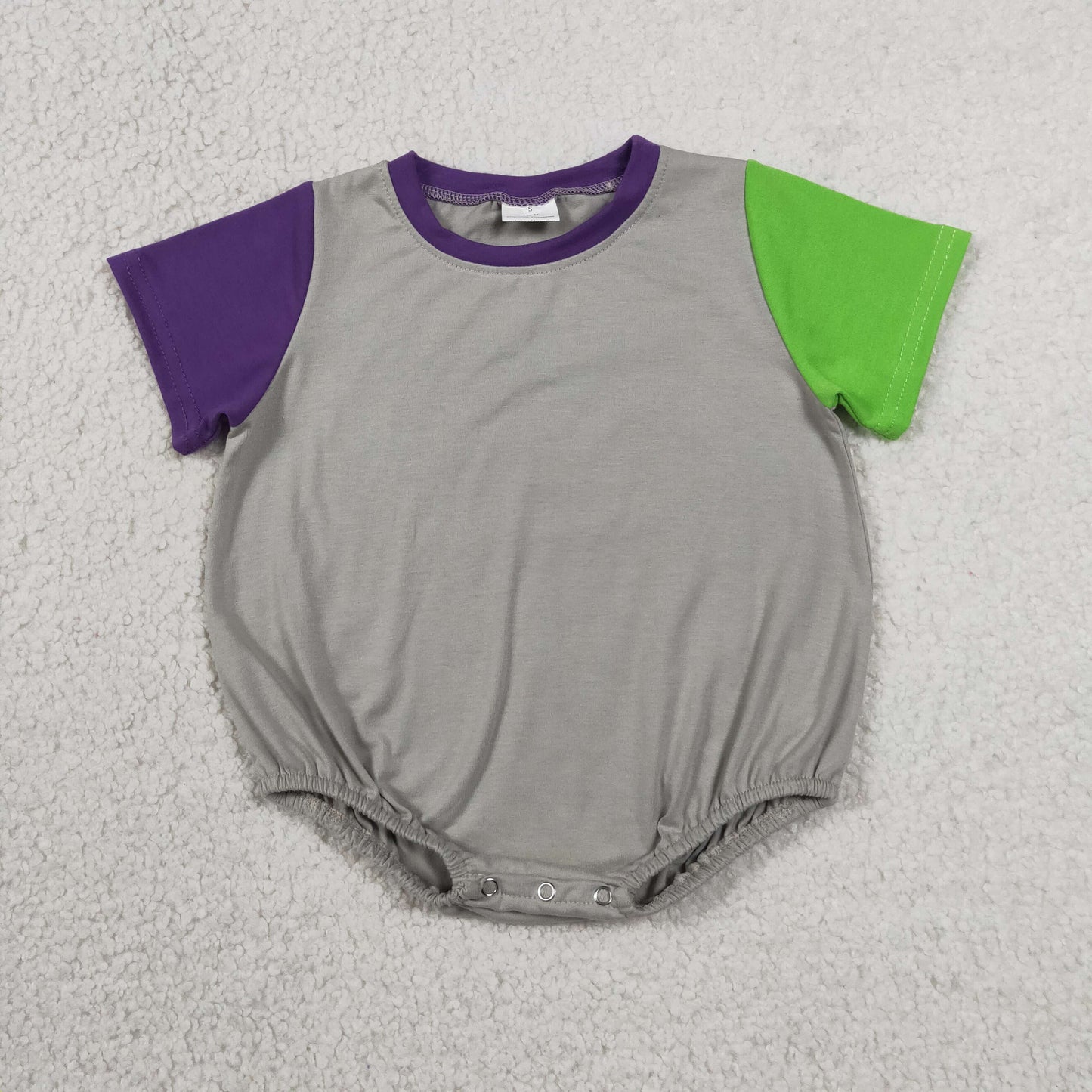 SR4271 RTS NO MOQ (In stock)Baby Boys Khaki Patchwork Short Sleeve One Piece Romper