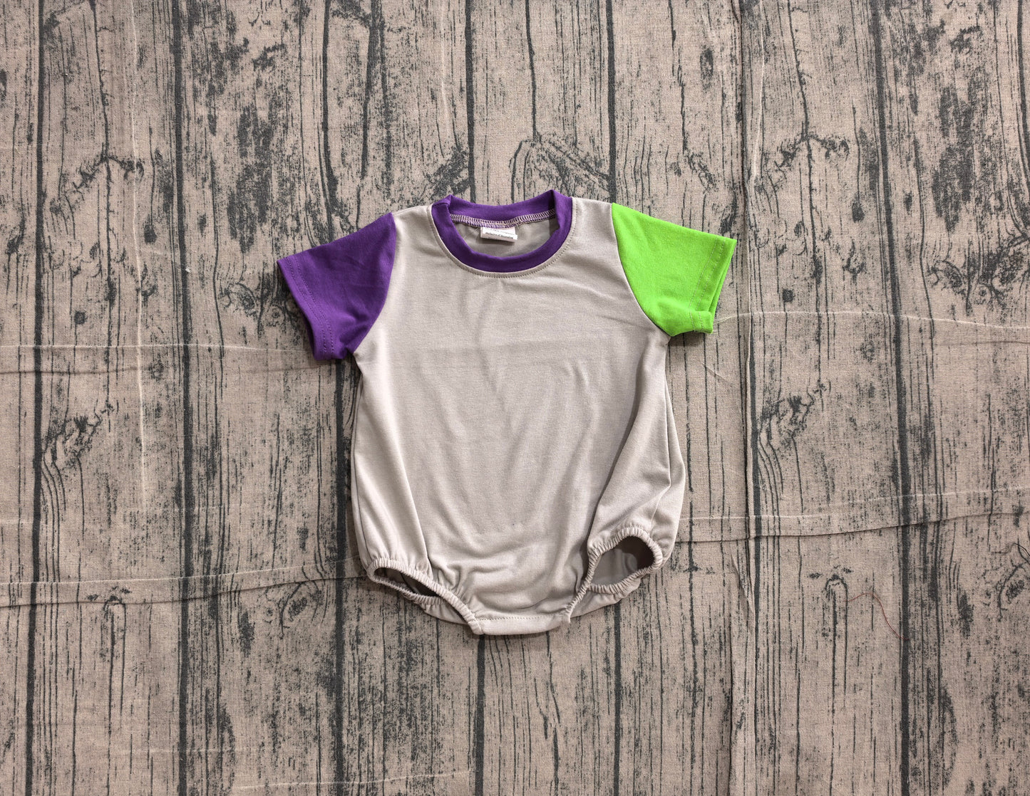 SR4271 Sample No Moq Baby Boys Khaki Patchwork Short Sleeve One Piece Romper