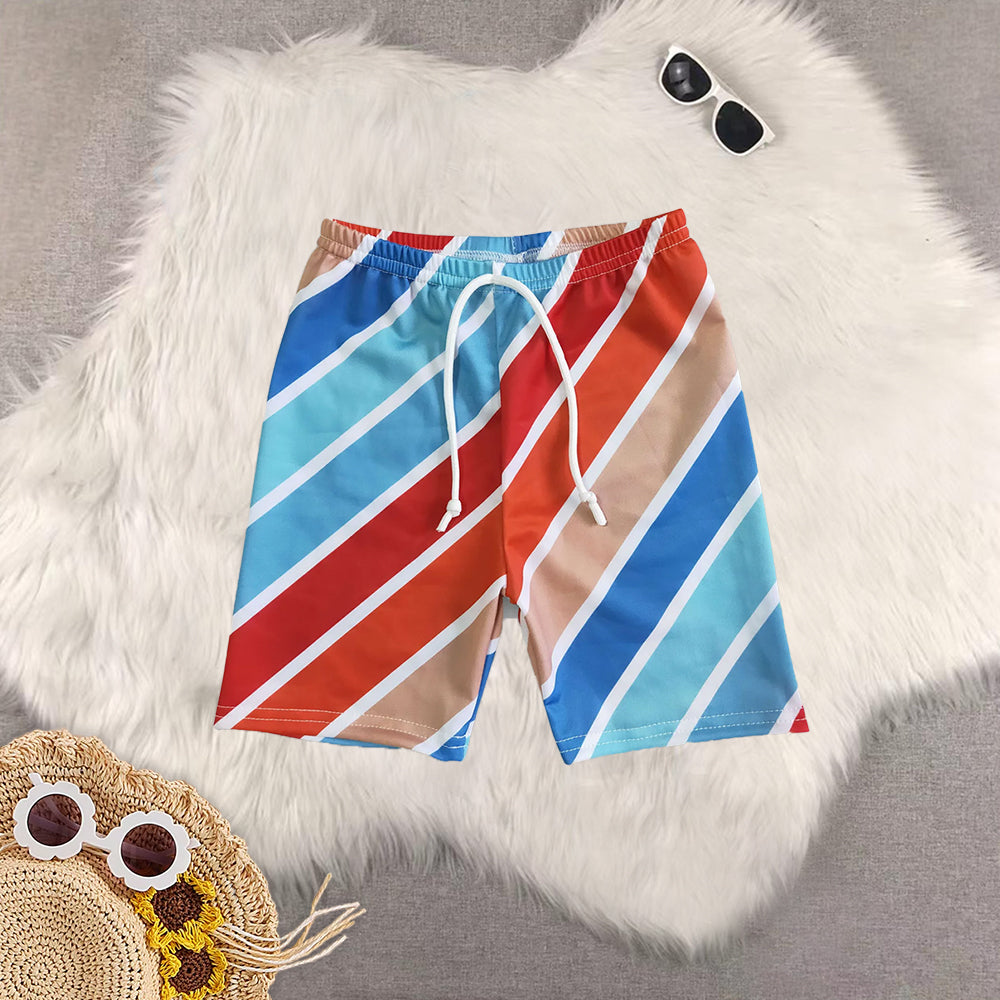 8.14 RTS Sibling Starfish print kids boy summer swimsuit trunks