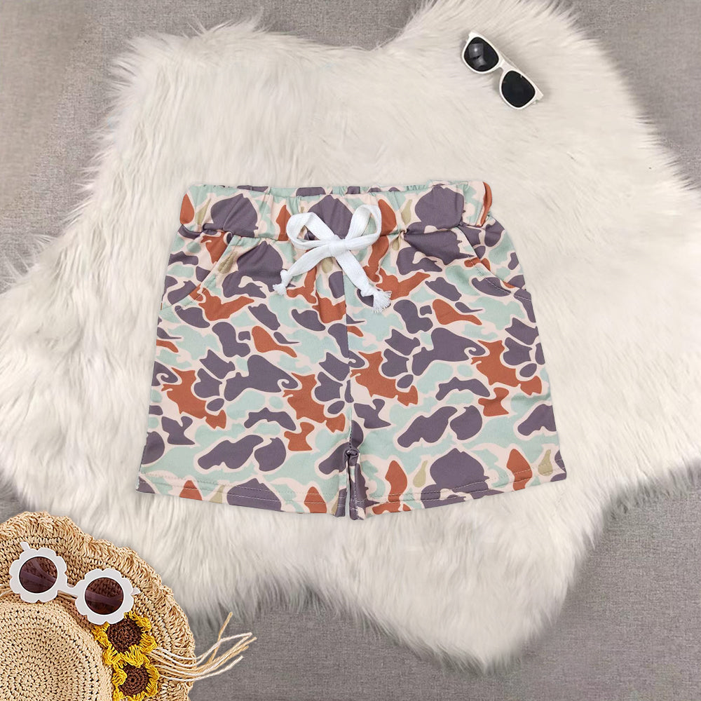 8.19 RTS Sibling Baby Boys Summer Shorts Camo pocket kids boy summer shorts