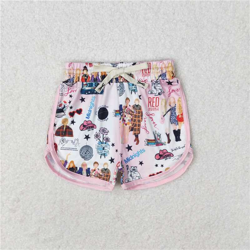 rts no moq SS0255 taylor swift pink and white shorts