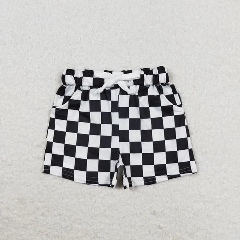 10.11 RTS Sibling Baby Girls Pink Black Plaid Summer Shorts Bottoms