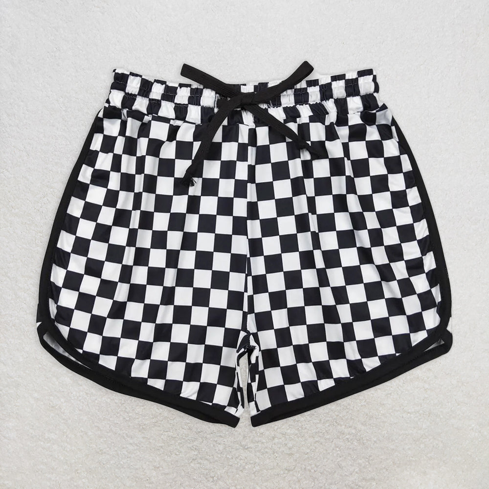 USA Shop (in stock)SS0279 Adult Women's Summer Shorts Adult Women Black Checkered Shorts Bottoms