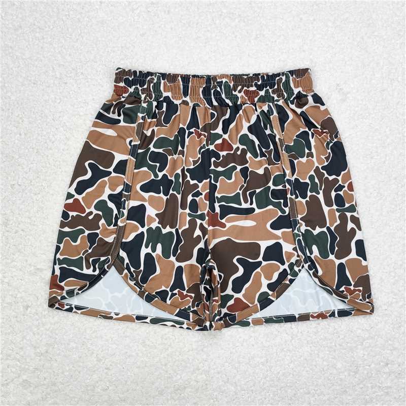 Women's Dark Camouflage Summer Pajamas Button-Down Long Sleeve Sleepwear Adult Comfortable Soft Cotton Camo Print Nightgown