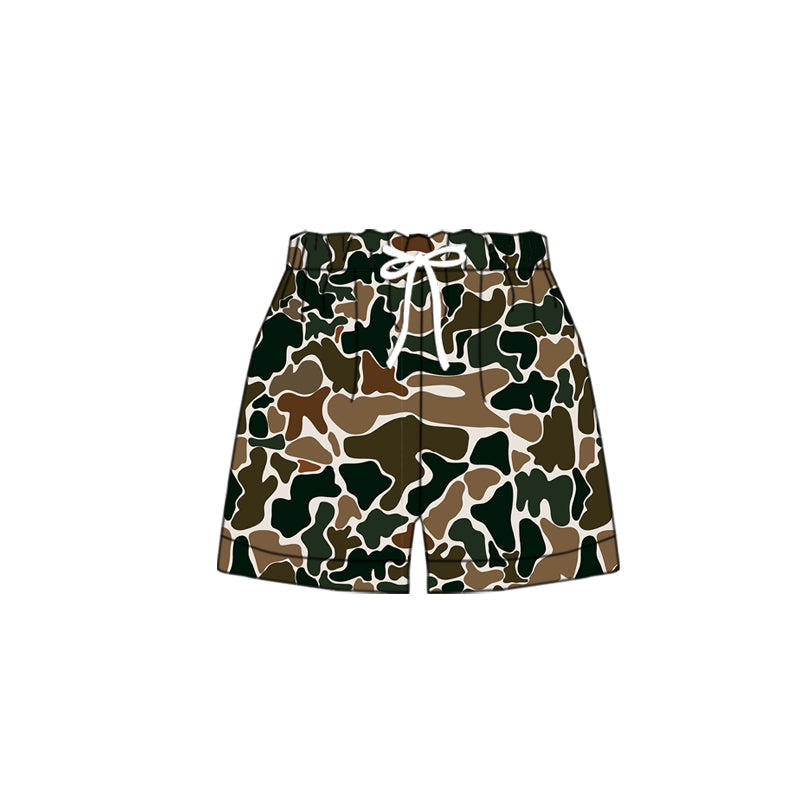 10.22 SS0359 Pre order No Moq Baby Boys Dark Brown Camo Shorts Bottoms