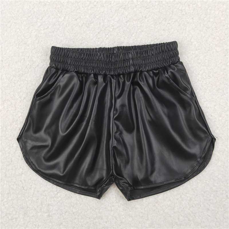 USA Warehouse (IN STOCK) SS0413 Kids Girls Black Elastic Waist Summer Shorts Comfortable Fit for Children