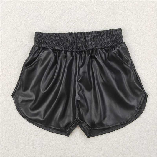 USA Warehouse (IN STOCK) SS0413 Kids Girls Black Elastic Waist Summer Shorts Comfortable Fit for Children