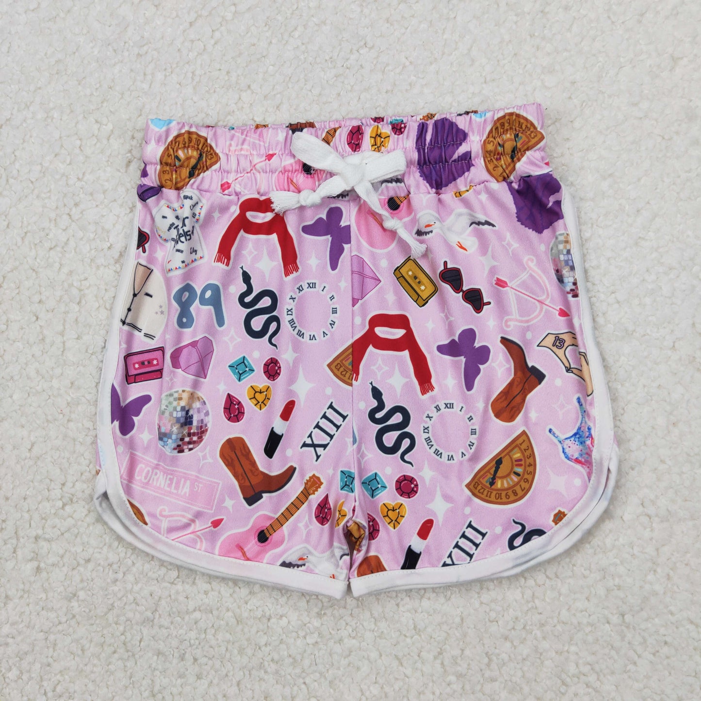 4.10 SS0419 RTS NO MOQ Baby Girls Summer Shorts Baby Girls Singer Print Shorts
